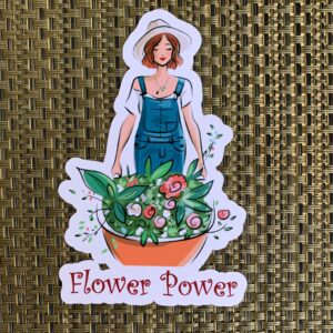 flower power girl sticker