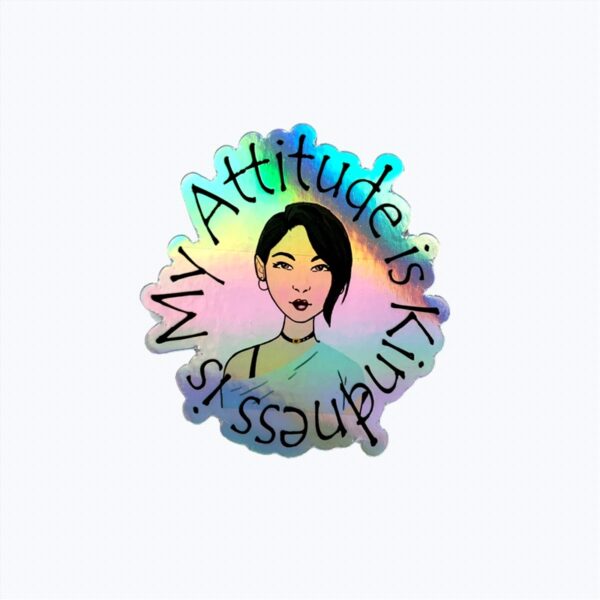 holographic girl sticker