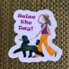 girl and dog sticker